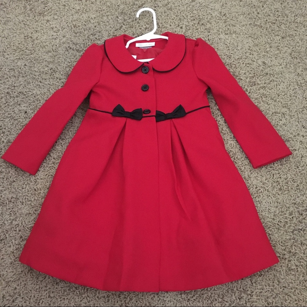 4T red and black dress and jacket. Like new